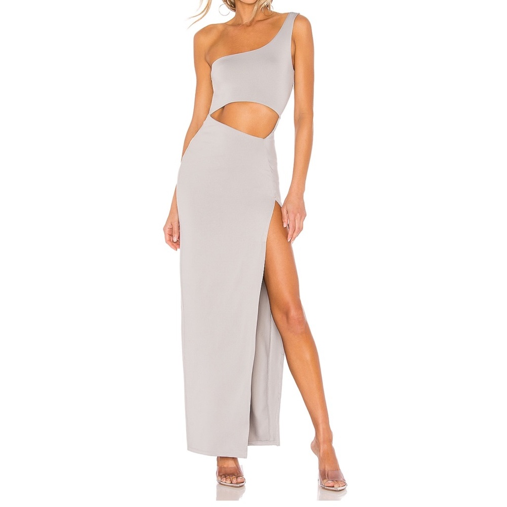superdown Erla Cutout Maxi Dress in Light Grey Size Small